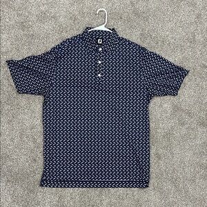 FootJoy Men's Navy and Pink Polo Shirt